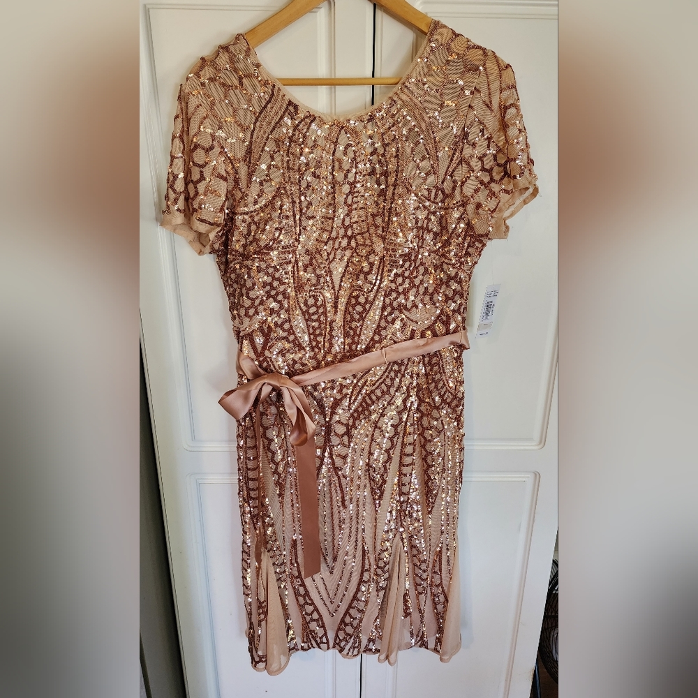 Sequin rose gold dress